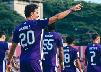 Eduardo Barbosa usai menundukkan Madura United. Foto: IG@persikofficial