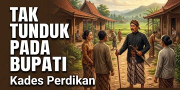 Ilustrasi kepala desa dan kehidupan masyarakat Desa Perdikan di Jawa