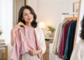 Perempuan usia 40 tahun mengenakan baju berwarna dusty rose untuk penampilan yang segar